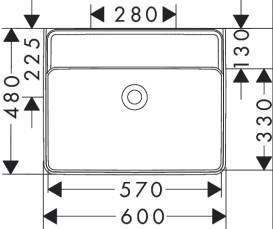 Раковина для ванної Hansgrohe Xanuia Q 60х48 см без отвору без переливу кераміка білий 60242450