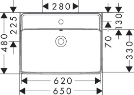 Раковина для ванної Hansgrohe Xanuia Q 65х48 см з отвором без переливу кераміка білий 60246450