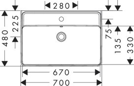 Раковина для ванної Hansgrohe Xanuia Q 70х48 см з отвором та переливом кераміка білий 60248450