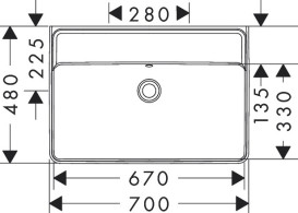 Раковина для ванної Hansgrohe Xanuia Q 70х48 см без отвору з переливом кераміка білий 60249450