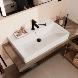 Раковина для ванной Hansgrohe Xanuia Q 80х48 см с отверстием и переливом керамика белый 60250450