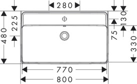 Раковина для ванной Hansgrohe Xanuia Q 80х48 см с отверстием и переливом керамика белый 60250450