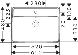 Раковина для ванной Hansgrohe Xanuia Q 65х48 см с отверстием и переливом керамика белый 60252450