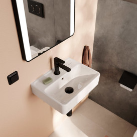 Раковина для ванной Hansgrohe Xanuia Q 45х34 см c отверстием и переливом керамика SmartClean белый 61007450