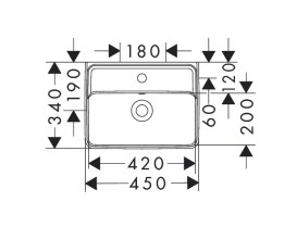 Раковина для ванной Hansgrohe Xanuia Q 45х34 см c отверстием и переливом керамика SmartClean белый 61007450
