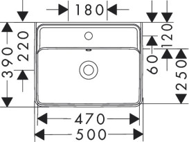 Раковина для ванной Hansgrohe Xanuia Q 50х39 см c отверстием и переливом керамика SmartClean белый 61008450