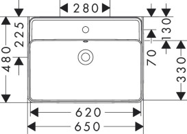 Раковина для ванной Hansgrohe Xanuia Q 65х48 см c отверстием и переливом керамика SmartClean белый 61011450
