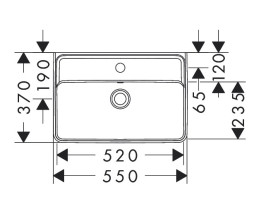 Раковина для ванной Hansgrohe Xanuia Q Compact 55х37 см c отверстием и переливом керамика SmartClean белый 61120450