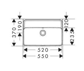 Раковина для ванної Hansgrohe Xanuia Q Compact 55х37 см без отвору з переливом кераміка SmartClean білий 61121450