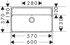 Раковина для ванной Hansgrohe Xanuia Q Compact 60х37 см без отверстия с переливом керамика SmartClean белый 61125450