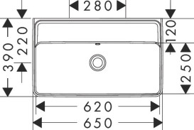 Раковина для ванной Hansgrohe Xanuia Q Compact 65х39 см без отверстия с переливом керамика SmartClean белый 61129450