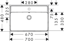 Раковина для ванной Hansgrohe Xanuia Q 70х48 см c отверстием и переливом керамика SmartClean белый 61132450