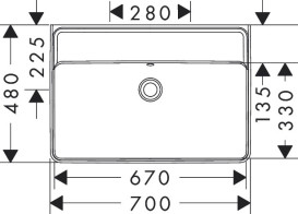 Раковина для ванной Hansgrohe Xanuia Q 70х48 см без отверстия с переливом керамика SmartClean белый 61133450