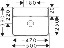 Раковина для ванной Hansgrohe Xanuia Q 50х39 см без отверстия с переливом керамика SmartClean белый 61143450