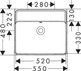 Раковина для ванної Hansgrohe Xanuia Q 55х48 см без отвору з переливом кераміка SmartClean білий 61146450