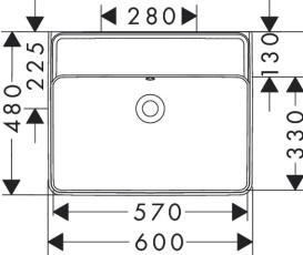 Раковина для ванной Hansgrohe Xanuia Q 60х48 см без отверстия с переливом керамика SmartClean белый 61149450