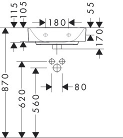 Раковина для ванной Hansgrohe Xanuia Q DIY 45х34 см керамика белый 60130455