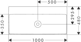 Раковина для ванної Hansgrohe Xelu Q 100х48 см без отвору та без переливу кераміка SmartClean білий 61038450
