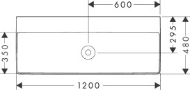 Раковина для ванної Hansgrohe Xelu Q 120х48 см без отворів без переливу кераміка SmartClean білий 61045450