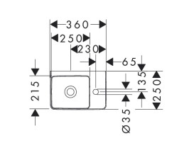 Раковина для ванної Hansgrohe Xelu Q 36х25 см полиця праворуч кераміка SmartClean білий 61084450