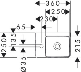 Раковина для ванної Hansgrohe Xelu Q 36х25 см полиця зліва кераміка SmartClean білий 61085450