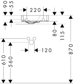 Раковина для ванной Hansgrohe Xelu Q 36х25 см полка справа керамика белый 60314450