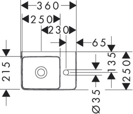 Раковина для ванной Hansgrohe Xelu Q 36х25 см полка справа керамика белый 60314450