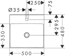 Раковина для ванної Hansgrohe Xelu Q 50х48 см з отвором без переливу кераміка SmartClean білий 61012450