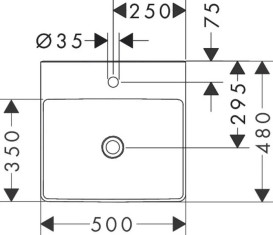 Раковина для ванной Hansgrohe Xelu Q 50х48 см c отверстием без перелива керамика SmartClean белый 61014450