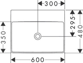 Раковина для ванної Hansgrohe Xelu Q 60х48 см без отвору та без переливу кераміка SmartClean білий 61017450