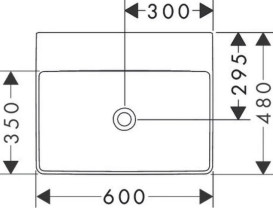 Раковина для ванної Hansgrohe Xelu Q 60х48 см без отвору та без переливу кераміка SmartClean білий 61019450