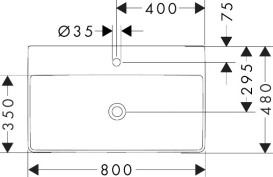 Раковина для ванной Hansgrohe Xelu Q 80х48 см c отверстием без перелива керамика SmartClean белый 61020450
