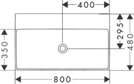 Раковина для ванной Hansgrohe Xelu Q 80х48 см без отверстия и без перелива керамика SmartClean белый 61021450
