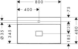 Раковина для ванной Hansgrohe Xevolos E 80х48 см с отверстием без перелива керамика SmartClean белый 61096450
