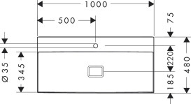 Раковина для ванной Hansgrohe Xevolos E 100х48 см с отверстием без перелива керамика SmartClean белый 61100450