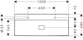 Раковина для ванної Hansgrohe Xevolos E 120х48 см з 2 отворами кераміка SmartClean білий 61106450