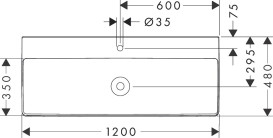 Раковина для ванної Hansgrohe Xevolos E 120х48 см з 1 отвором кераміка SmartClean білий 61109450