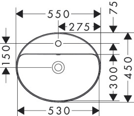 Раковина для ванної Hansgrohe Xuniva D 55х45 см білий кераміка 60160450