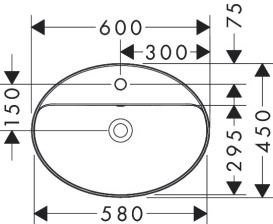 Раковина для ванної Hansgrohe Xuniva D 60х45 см кераміка білий 60170450