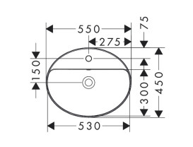 Раковина для ванной Hansgrohe Xuniva D 55х45 см керамика SmartClean белый 61060450
