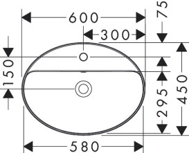 Раковина для ванної Hansgrohe Xuniva D 60х45 см кераміка SmartClean білий 61078450