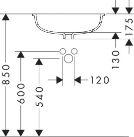 Раковина для ванної Hansgrohe Xuniva Q під стільницю 45х35 см білий кераміка 60154450