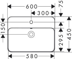 Раковина для ванної Hansgrohe Xuniva Q 60х45 см кераміка SmartClean білий 61082450