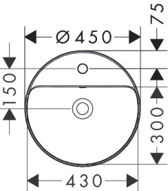 Раковина для ванной Hansgrohe Xuniva S ⌀45 см керамика белый 60159450
