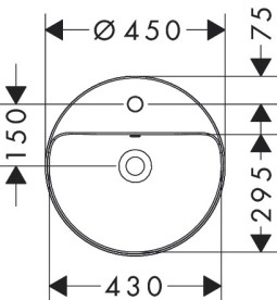 Раковина для ванної Hansgrohe Xuniva S ⌀45 см кераміка білий 60169450