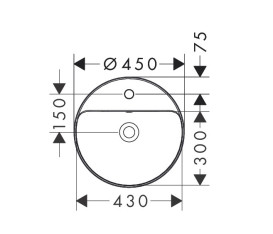 Раковина для ванної Hansgrohe Xuniva S ⌀45 см кераміка SmartClean білий 61056450