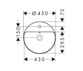 Раковина для ванной Hansgrohe Xuniva S ⌀45 см керамика SmartClean белый 61076450