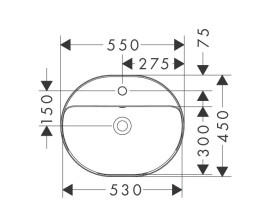Раковина для ванної Hansgrohe Xuniva U 55х45 см кераміка білий 60161450