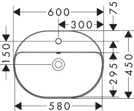 Раковина для ванної Hansgrohe Xuniva U 60х45 см кераміка білий 60171450