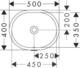 Раковина для ванної Hansgrohe Xuniva U 45х35 см під стільницю кераміка білий 60153450